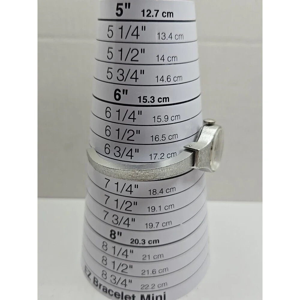 Vintage Timex Womens Textured Aluminum Manual Wind Silver Watch Cuff Unique